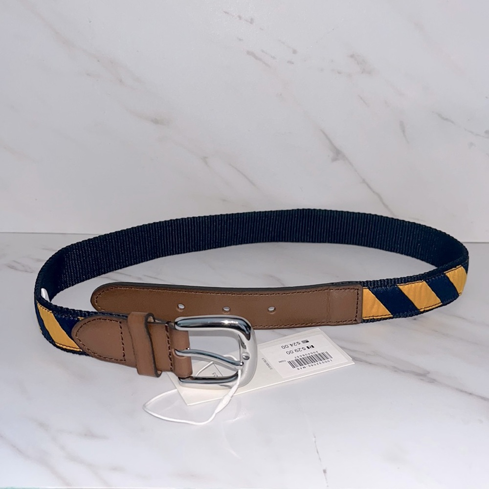 NWT Janie and Jack navy yellow striped belt